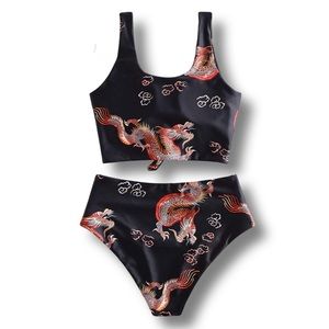 NWT Dragon print Bikini Set